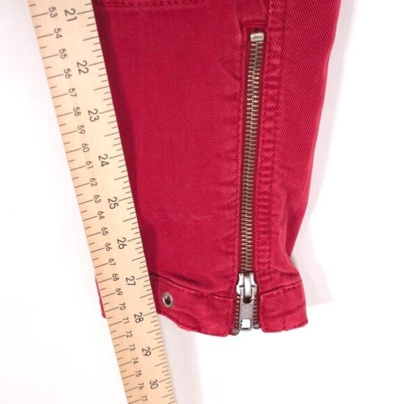 Closed ITALY🇮🇹MADE Holly Moto Jeans Women's 27 Red Ankle Zip Mid Rise - Picture 7 of 14